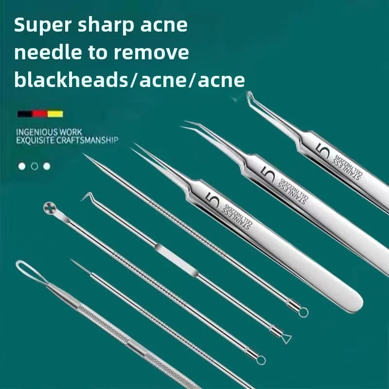 7-Piece Stainless Steel Blackhead Extractor Tool Kit Skin Extractor Kit Axl