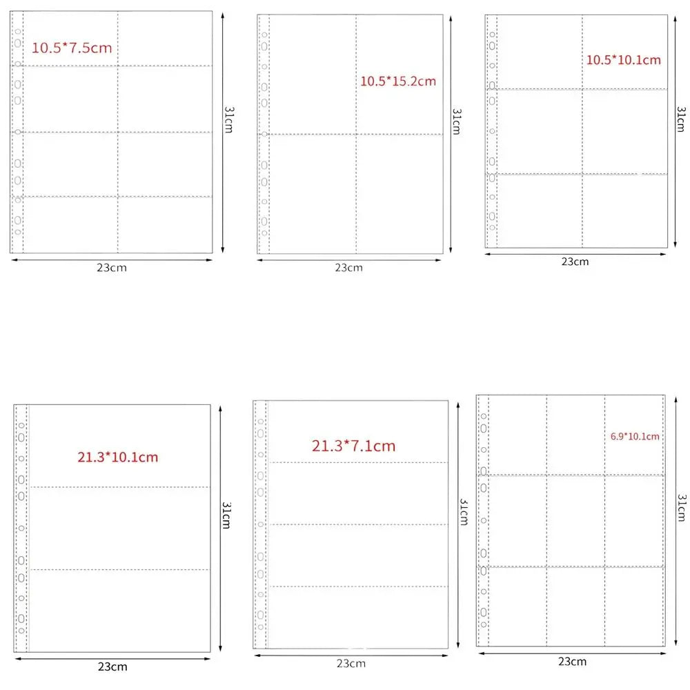 A4 Clear Photo Album Refill Pages – 4-Ring Binder Card Sleeves Binder Refill Pages Axl