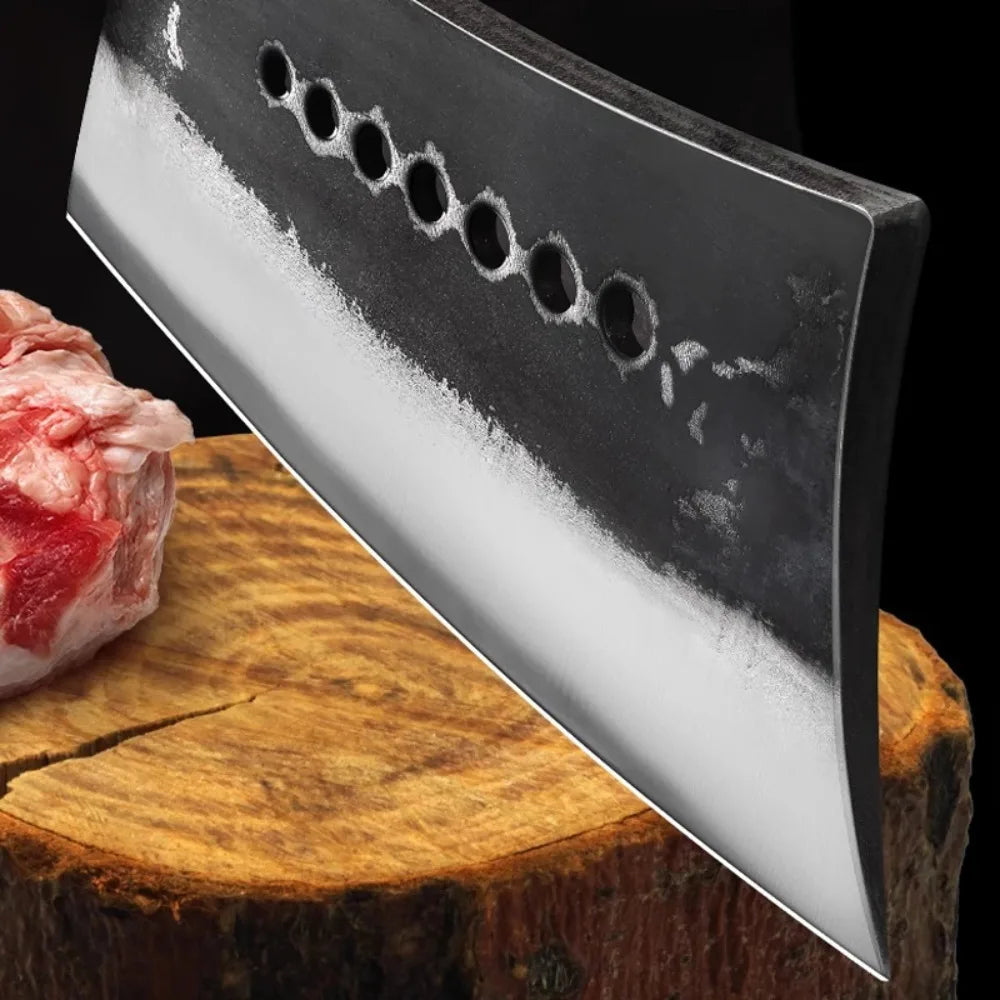PLYS Hand Forged Bone Chopping Knife – High Manganese Steel Bone Chopping Knife Axl
