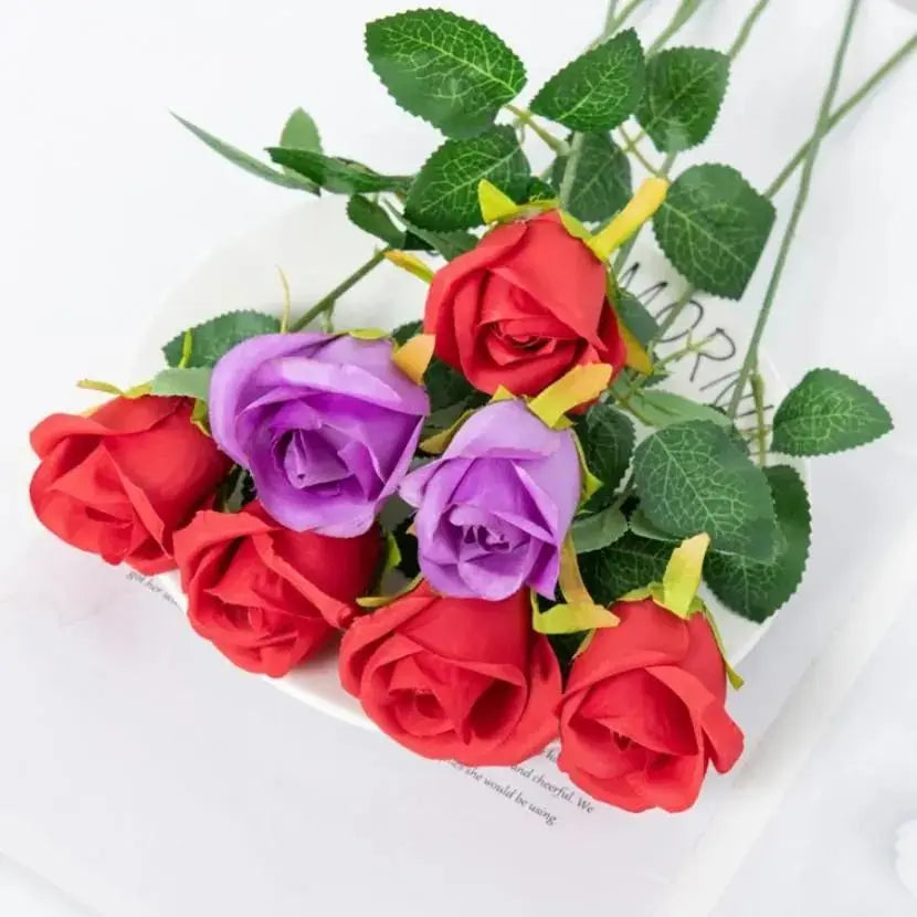 Silk Rose Bouquet – Artificial Flowers for Wedding & Home Decor Artificial Flower Bouquet Axl MULTI 5PCS