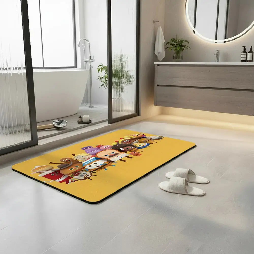 Cartoon Diatomite Bath Mat – Quick Dry Anti-Slip Floor Mat Diatomite Bath Mat Axl
