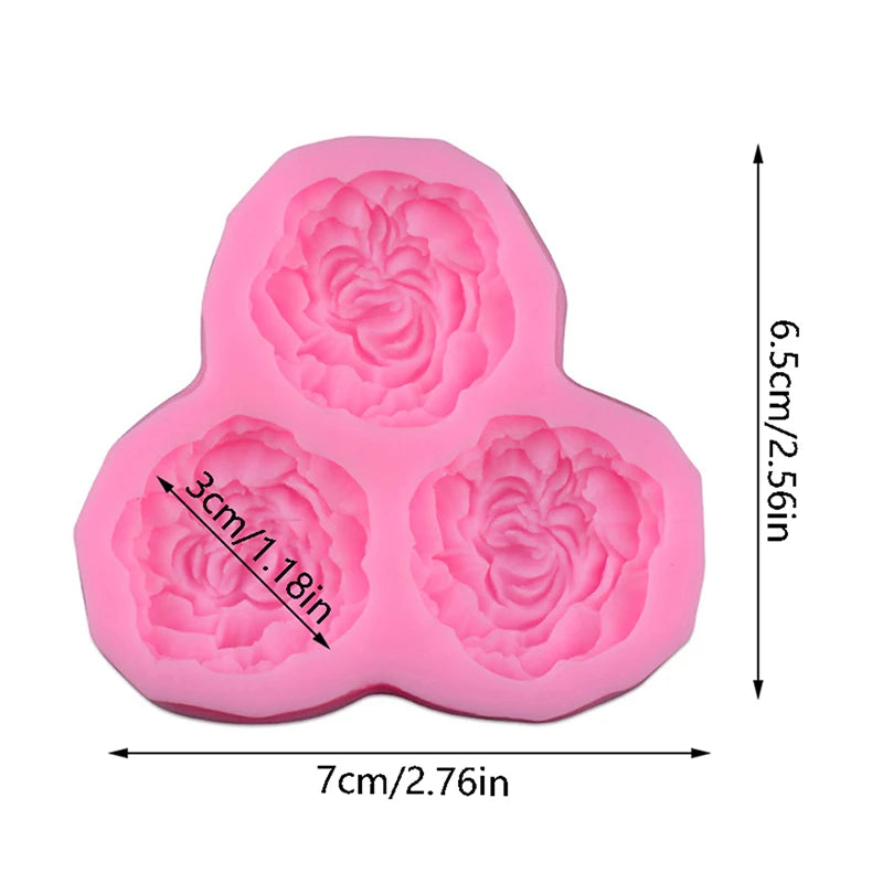 Peony Flower Silicone Mold – Fondant Cake & Cupcake Topper Cake Decorating Mold Axl one size