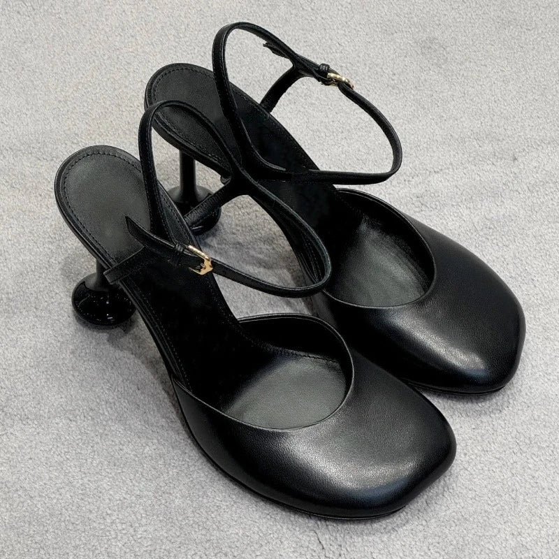 Women's High Heel Sandals – Ankle Strap Party Pumps High Heel Sandals Axl black 9cm 35