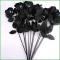 Black Artificial Roses Set of 5 – Gothic Halloween Wedding Decor Artificial Flowers Axl 5PCs
