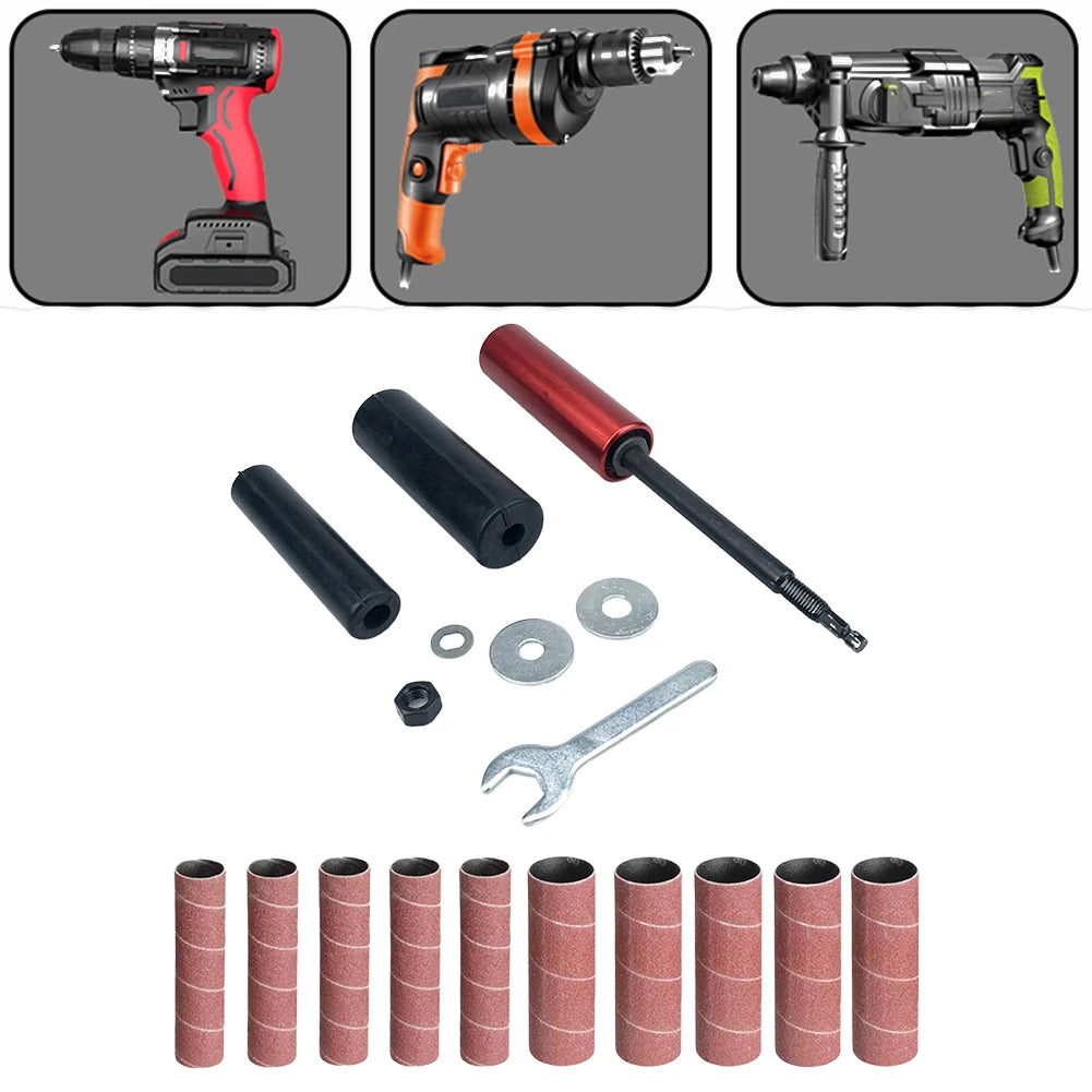 Rubber Drum Sanding Sleeves Kit for Drill – Wood Metal Glass Drum Sanding Kit Axl