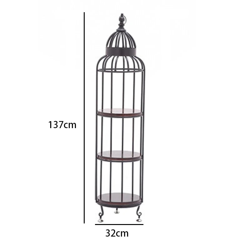 Nordic 4-Tier Corner Shelf – Metal Display & Storage Rack Corner Storage Shelf Axl Brown 3 Layers