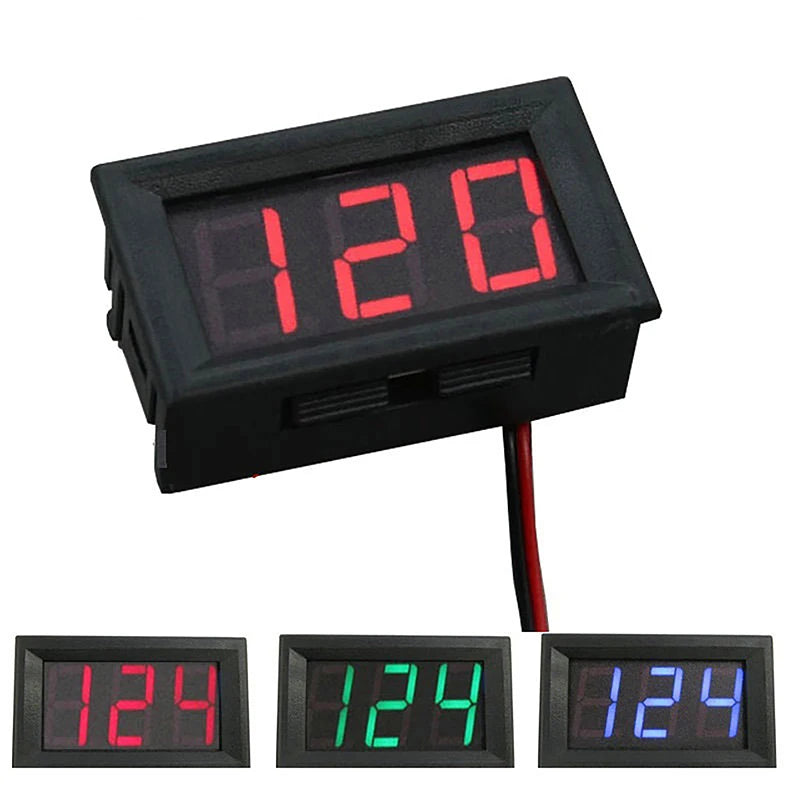 2-Wire Digital Voltmeter DC 5V–120V | Anti-Reverse EV Meter Digital Panel Voltmeter Axl