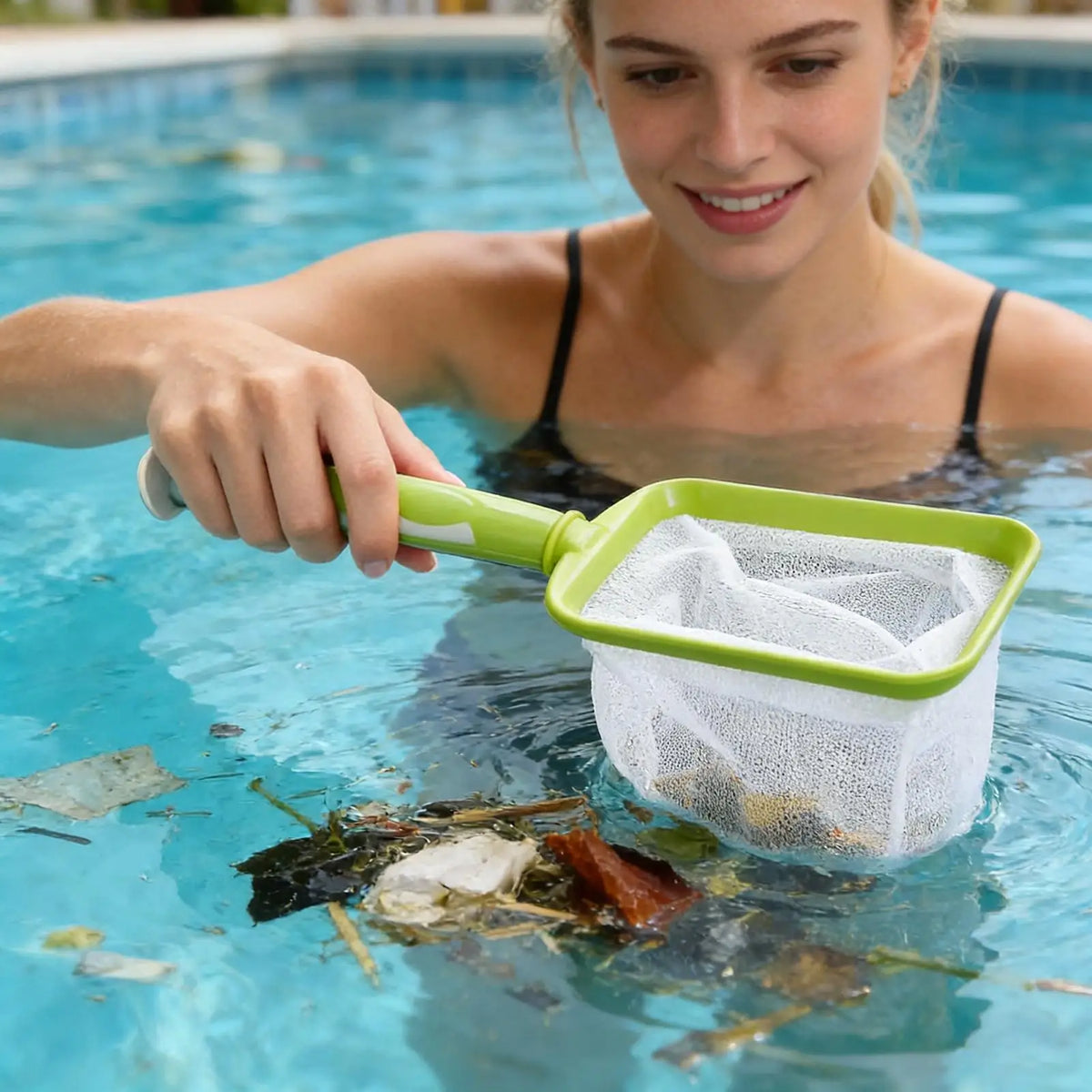 Portable Pool Skimmer Net – Detachable Handle & Durable Mesh Pool Skimmer Net Axl