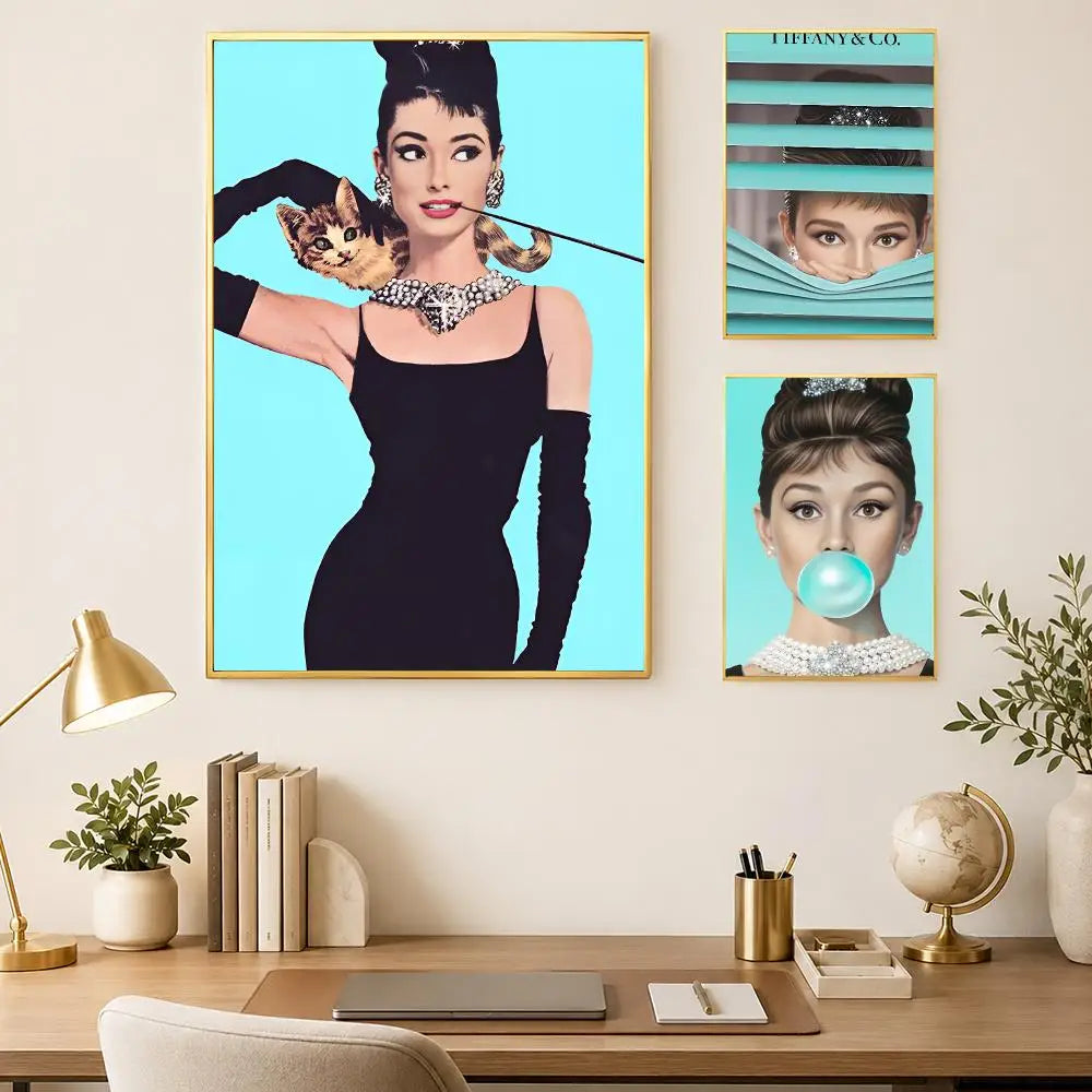 Audrey Hepburn Breakfast at Tiffany's HD Self-Stick Wall Poster Wall Poster Decal Axl