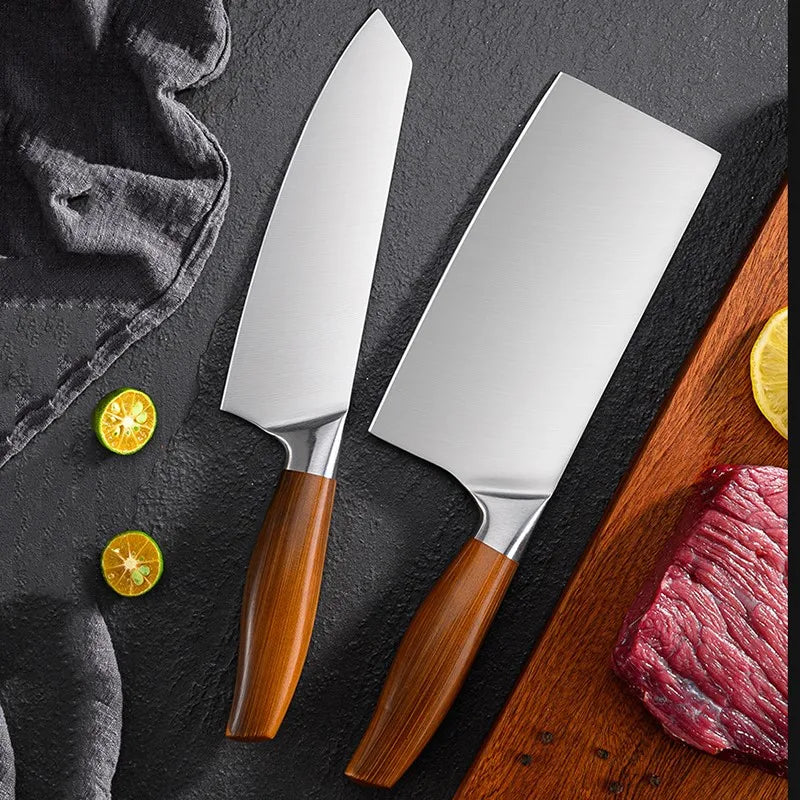 4-Piece Kitchen Knife Set – Chef, Cleaver & Slicing Knives Kitchen Knife Set Axl