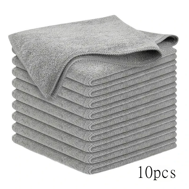 Microfiber Cleaning Rags – Absorbent Lint-Free Cloths Bulk Pack Microfiber Cleaning Rags Axl Grey 10pcs