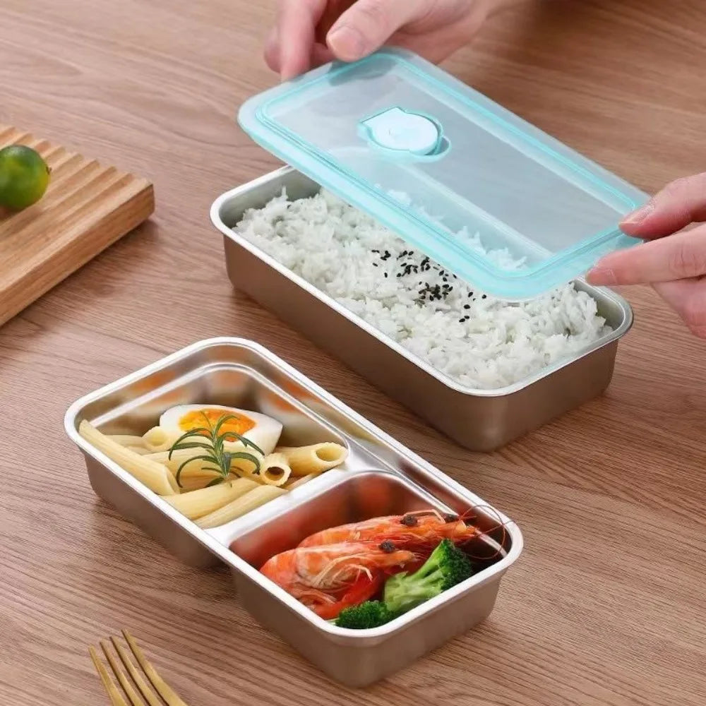 Stainless Steel Double Compartment Snack Container with Lid Snack Container Axl