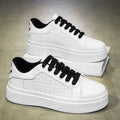 Men's Platform Sneakers – Lace-Up Leather Casual Skateboard Shoes Men's Casual Sneakers Axl black 42