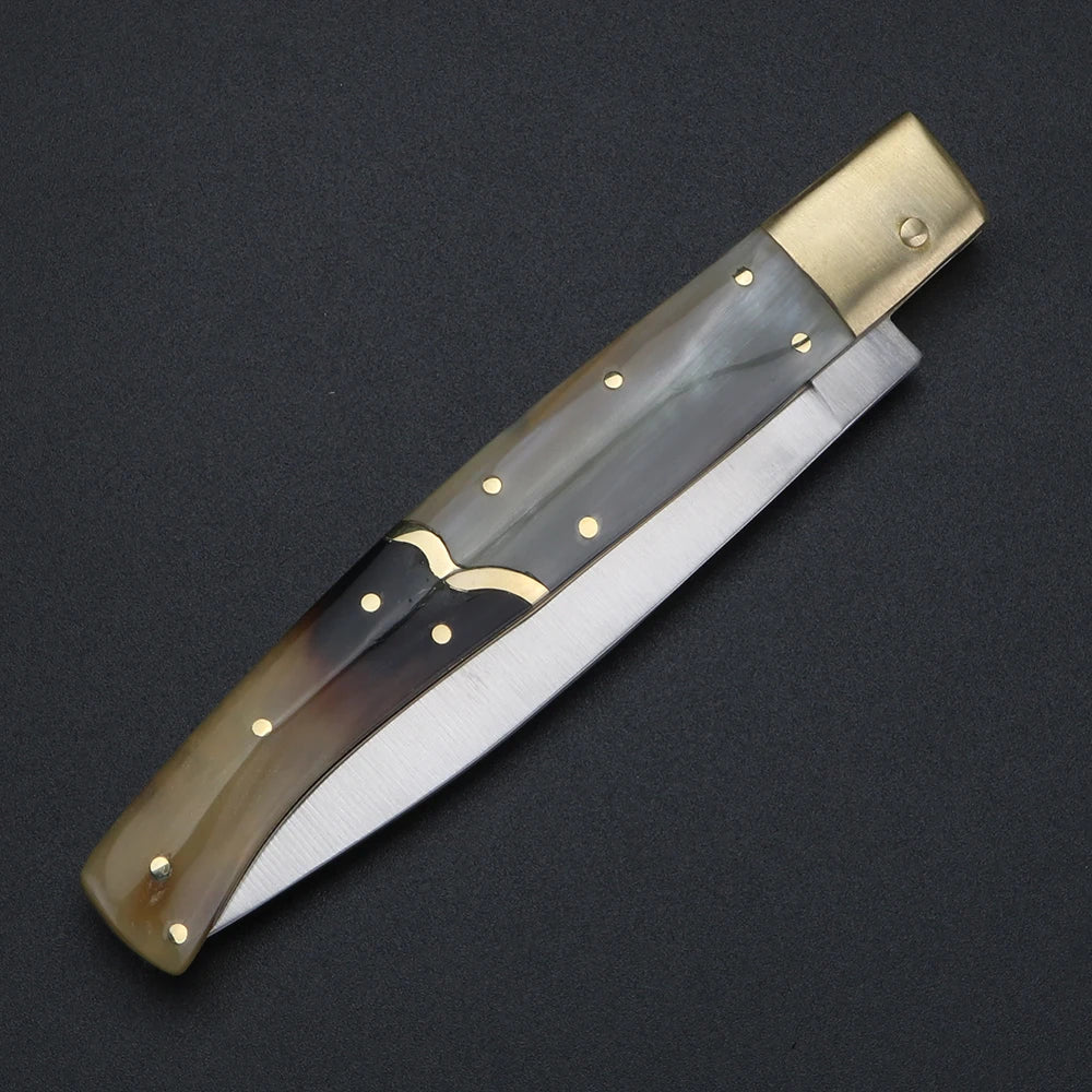 XUAN FENG Oxblood Folding Knife – D2 Steel Camping Pocket Knife Folding Pocket Knife Axl