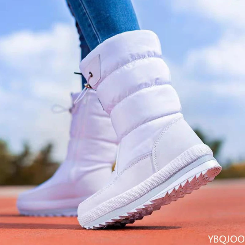 Women's Waterproof Non-Slip Plush Mid-Calf Snow Boots Women's Snow Boots Axl 42 WHITE