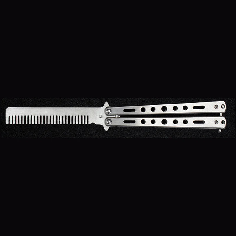 Stainless Steel Butterfly Comb – Folding Practice Swing Comb Butterfly Practice Comb Axl Silver