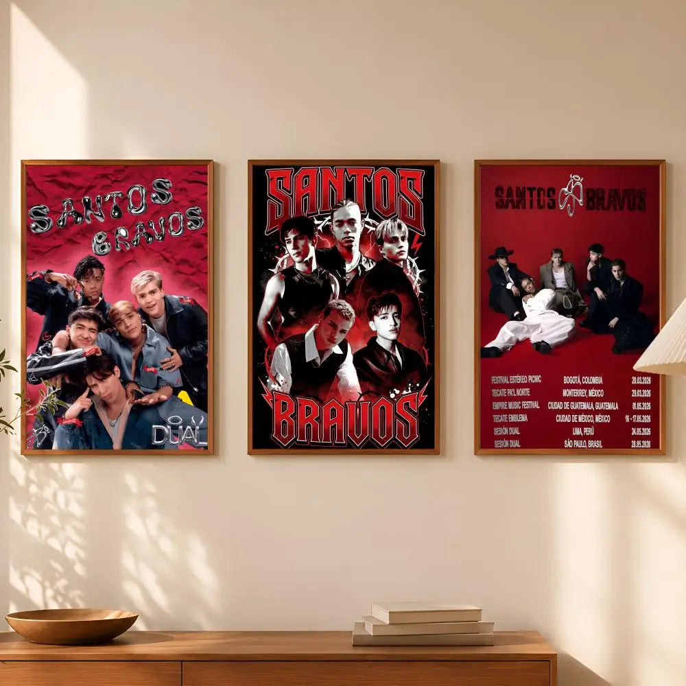 Santos Bravos Band HD PVC Self-Stick Wall Art Poster Wall Art Poster Axl