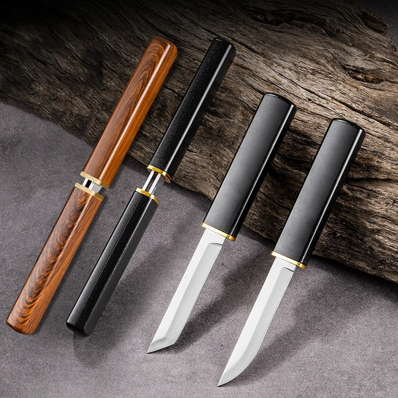 Double-Edge Stainless Steel Camping Knife with Sheath | EDC Camping Knife Axl