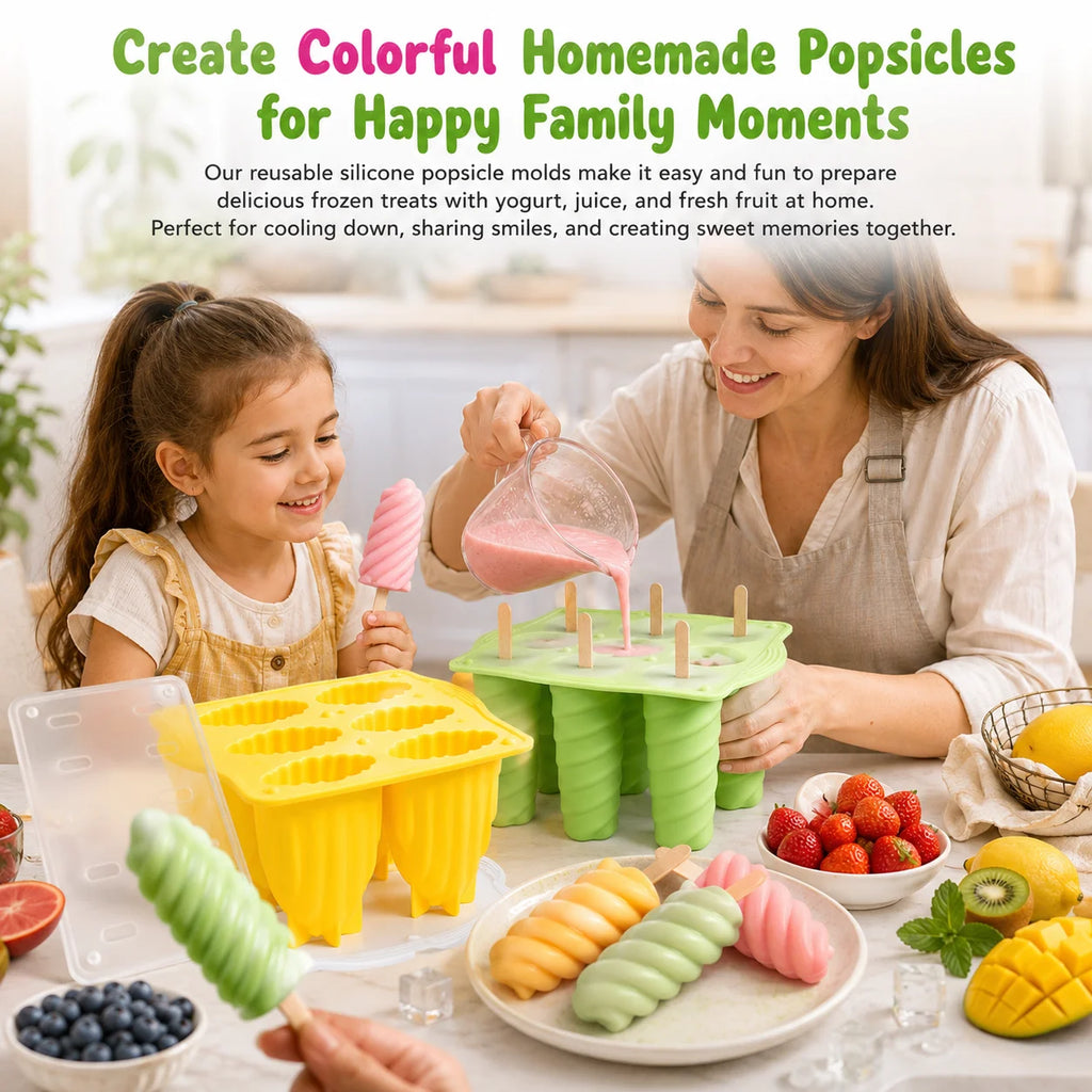 Silicone Popsicle Molds – 3D Spiral & Shell Ice Pop Maker Ice Pop Mold Axl