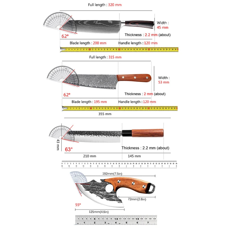 InLeung Damascus Chef Knife – Sharp Stainless Steel Kitchen Blade Chef Kitchen Knife Axl