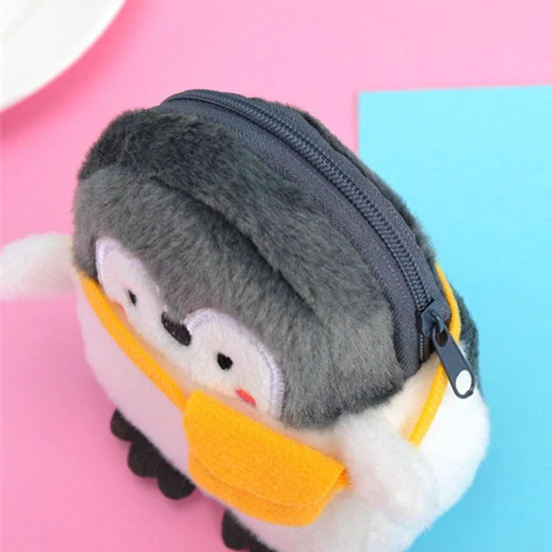 Kawaii Penguin Plush Coin Purse – Cute Mini Zipper Wallet Plush Coin Purse Axl