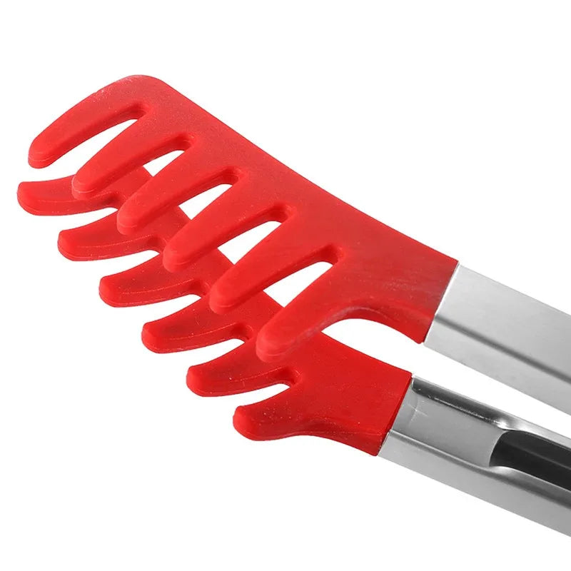 Stainless Steel Silicone Food Tongs – Heat Resistant BBQ Kitchen Clip Kitchen Tongs Axl