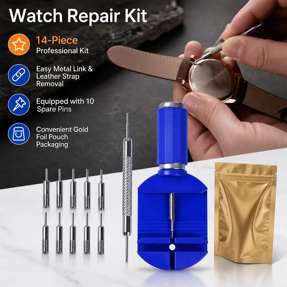 Watch Link Remover Tool Kit – 14pc Band Pin Repair Set Watch Repair Tool Kit Axl