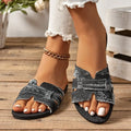 Plus Size Women's Flat Roman Sandal Slippers | Beach Summer Shoes Flat Sandal Slippers Axl 36 black