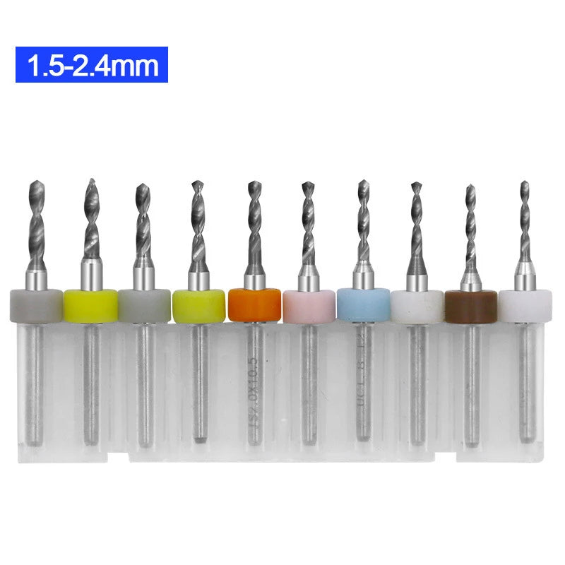 10-Pc Tungsten Carbide Micro Drill Bits Set for PCB & Rotary Tool Micro Drill Bit Set Axl A3