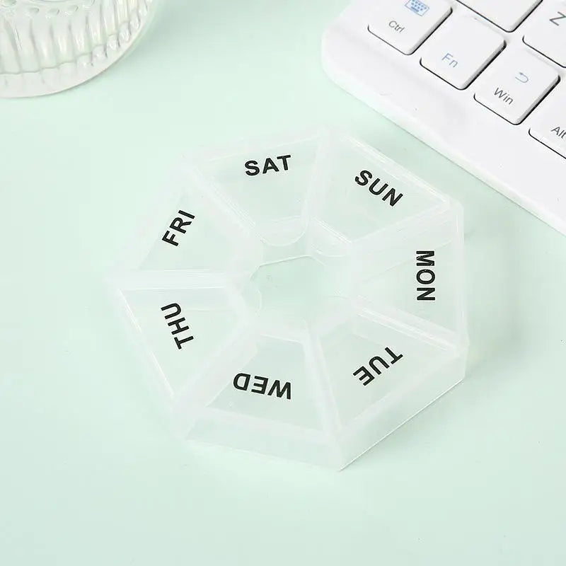 7-Day Pill Organizer – Mini Portable Travel Pill Box, 7-Grid Pill Organizer Axl A6