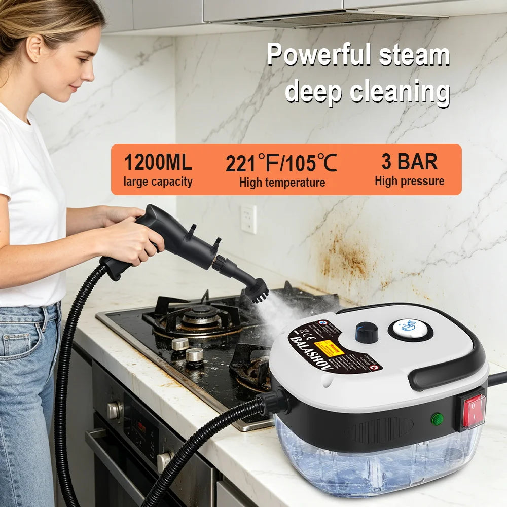 BALASHOV Portable Handheld Steam Cleaner – Kitchen, Car & Home Handheld Steam Cleaner Axl
