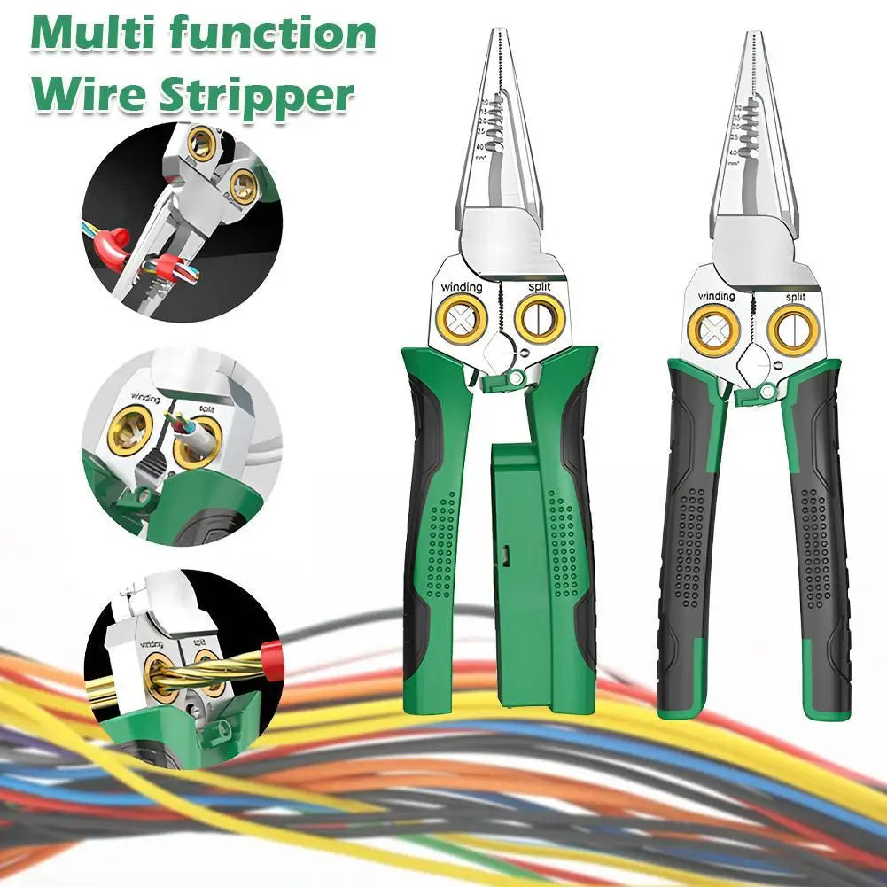 KITPIPI 8-in-1 Wire Stripper Crimping Cutting Plier Tool Wire Stripper Plier Axl
