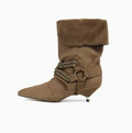 Women's Retro Pointed Toe Kitten Heel Ankle Boots | Suede Women's Ankle Boots Axl khaki 36