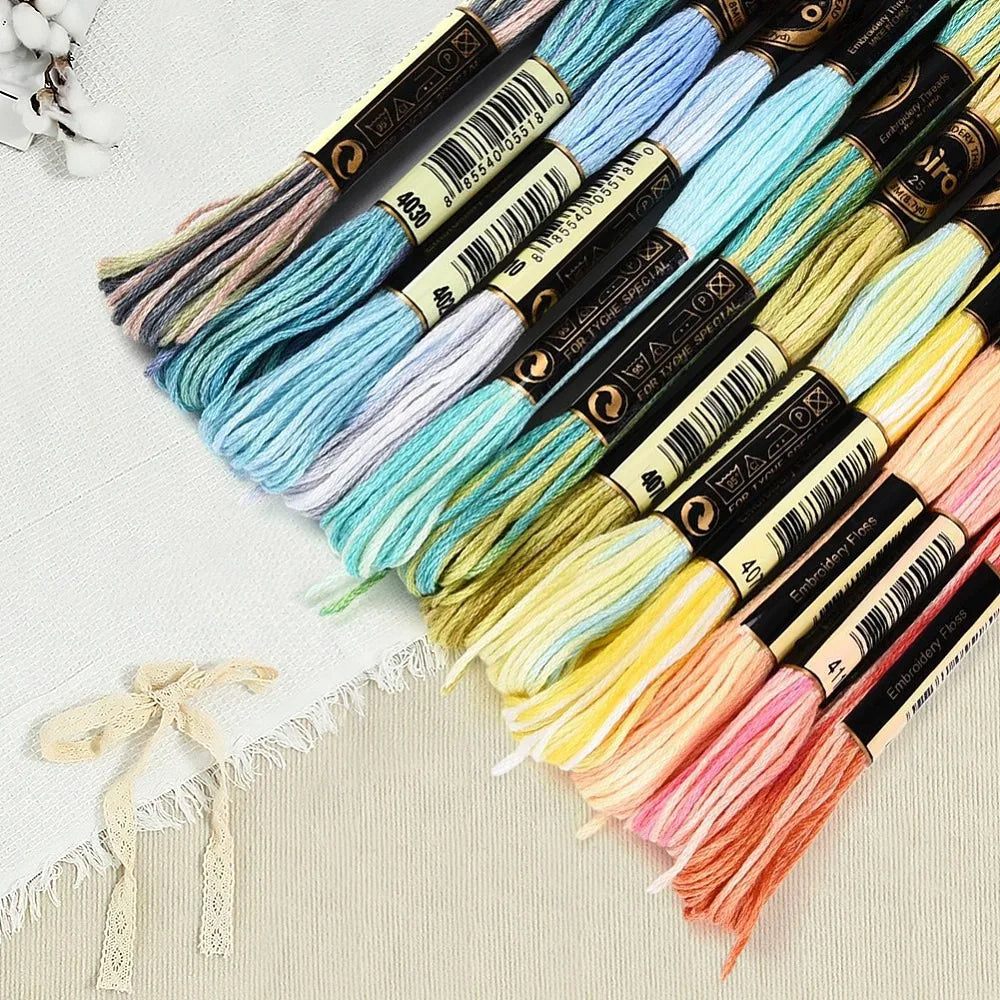 12 Skeins Variegated Embroidery Thread – Gradient Polyester Floss Embroidery Thread Set Axl