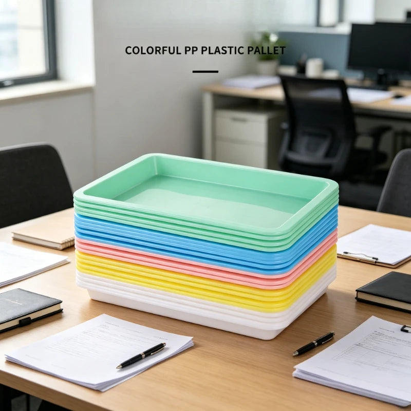 6-Pack Colorful Stackable Plastic Serving Trays | Home & Craft Plastic Serving Trays Axl