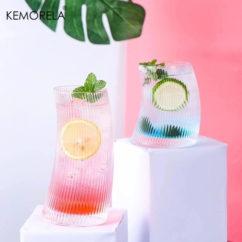 KEMORELA Sail-Shaped Glass Cup 300ml/450ml – Transparent Mug Glass Drinkware Axl WHITE 450ml