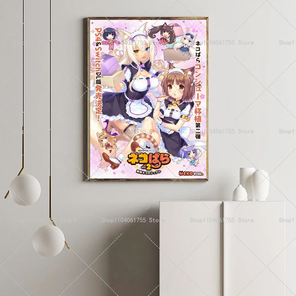 Nekopara Anime Poster – Self-Adhesive Waterproof Wall Sticker Anime Wall Poster Axl