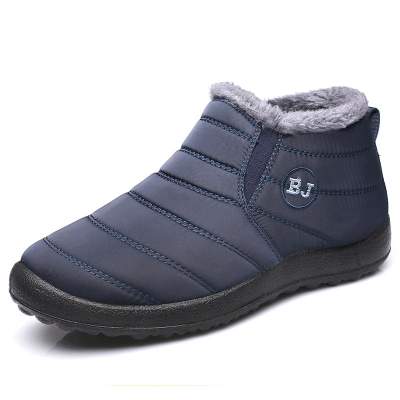Men's Slip-On Waterproof Winter Ankle Boots with Fur Lining Men's Winter Boots Axl Blue J 45 CN