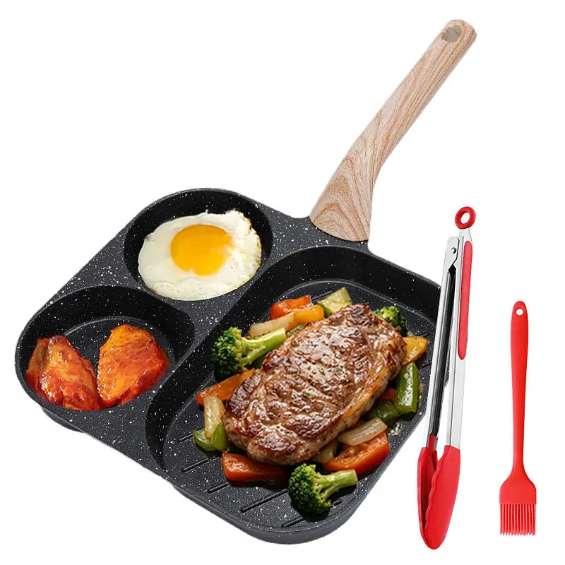 3-in-1 Divided Nonstick Breakfast Frying Pan | Egg & Grill Divided Breakfast Pan Axl