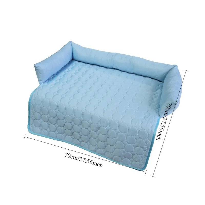 Ice Silk Pet Cooling Mat – Summer Pad for Dogs & Cats Pet Cooling Mat Axl Blue