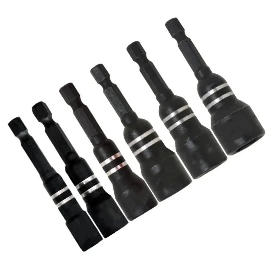 6-Piece Magnetic Socket Nut Driver Set 6–14mm | Hex Drill Bit Socket Driver Set Axl