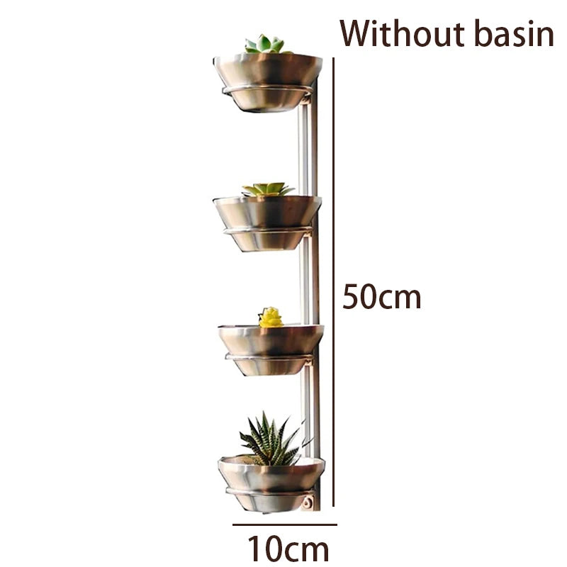 3-Tier Floating Metal Wall Plant Shelf – Modern Flower Stand Wall Plant Shelf Axl Plant Supports