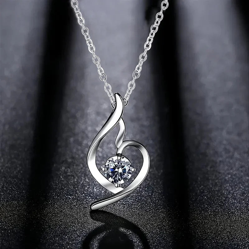 Huitan Cubic Zirconia Pendant Necklace – Women's Wedding Jewelry Pendant Necklace Axl