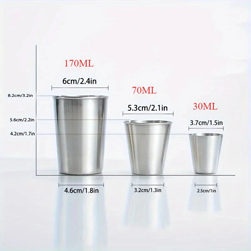 8-Piece Stainless Steel Shot Glasses Set with Storage Bag Shot Glass Set Axl