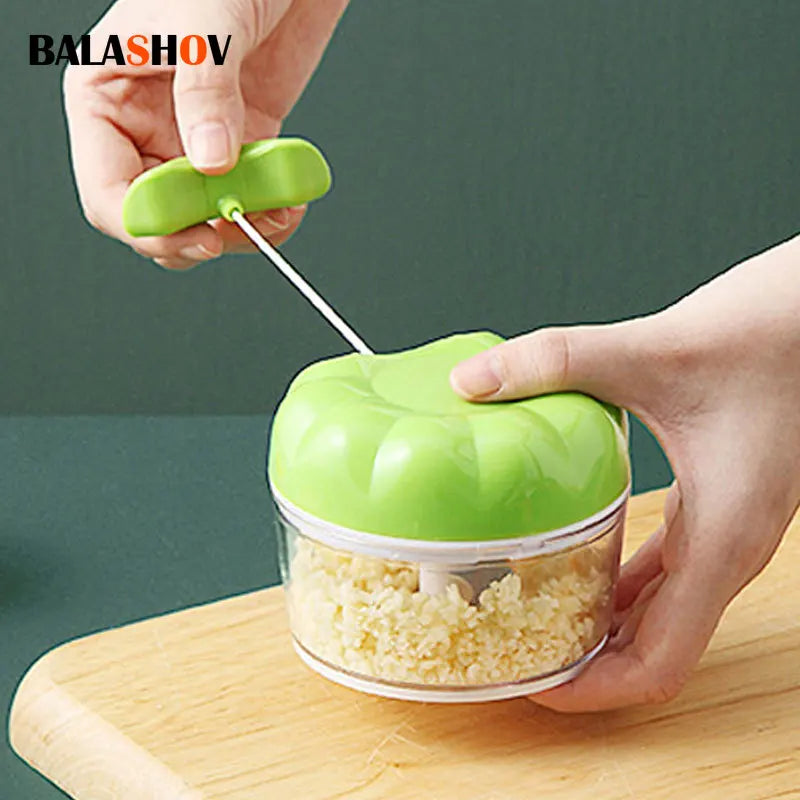 BALASHOV Manual Garlic Chopper – Pull-Cord Mini Food Grinder Manual Food Chopper Axl