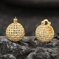 Huitan Metal Ball Hoop Earrings – Silver & Gold | Fashion Jewelry Hoop Earrings Axl E4597
