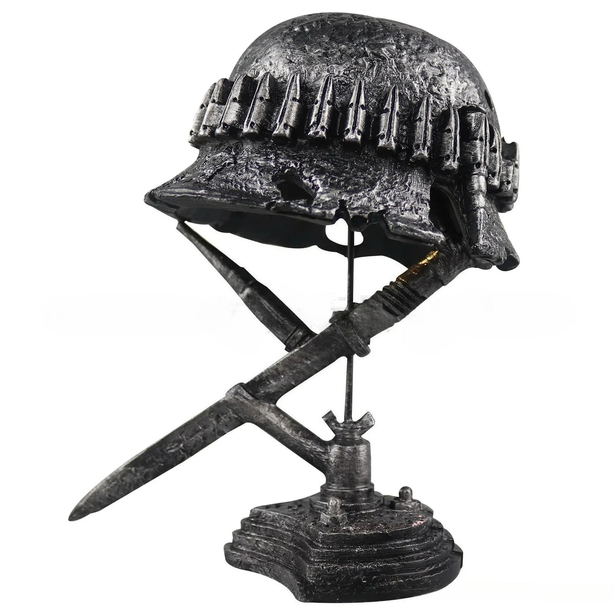 WWII Helmet Table Lamp – Retro Resin War Style Desk Light Decorative Table Lamp Axl C