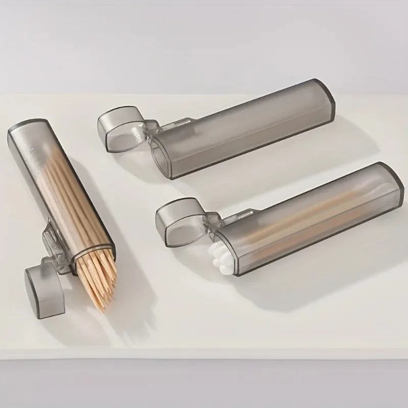 4-Pack Portable Clear Plastic Toothpick Case & Holder Toothpick Holder Axl