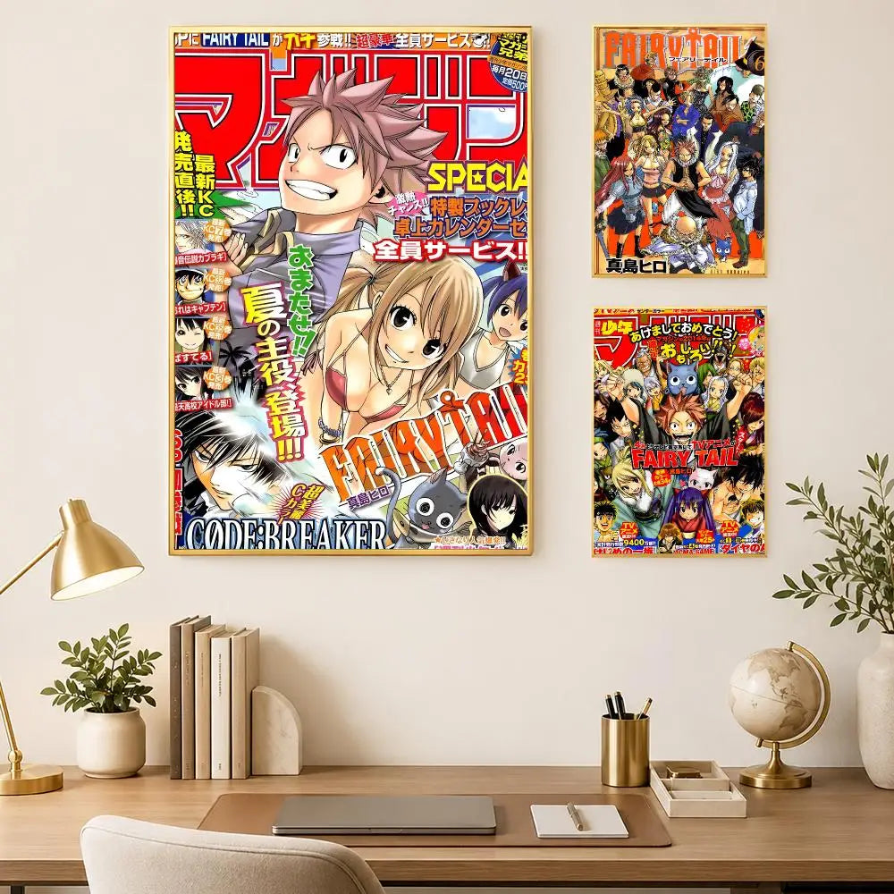 Fairy Tail Anime Self-Stick HD Wall Poster – Waterproof Decor Anime Wall Poster Axl