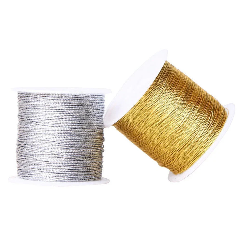 100M Metallic Embroidery Thread Gold Silver Cross Stitch Floss Embroidery Thread Axl